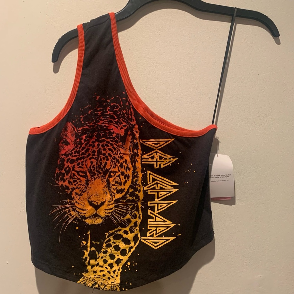 Def Leppard NWT Graphic One Shoulder Tank Top